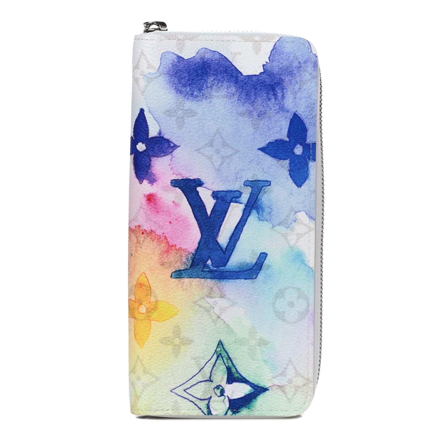 Monogram Watercolor Vertical Zippy Wallet