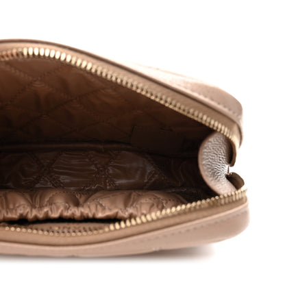 Chanel Lambskin Quilted Small Curvy Pouch Cosmetic Case Dark Beige 5 of 8