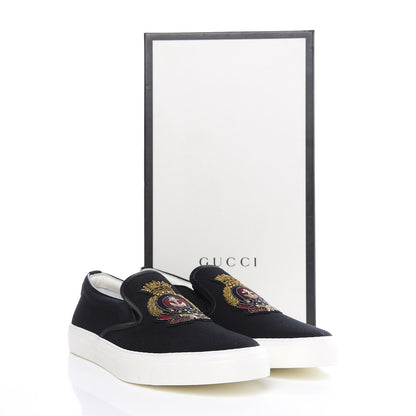 Gucci Canvas Anchor Patch Mens Slip On Sneakers 8 Navy 11 of 11