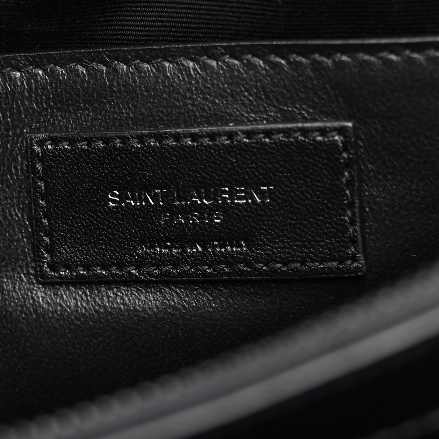 Calfskin Y Quilted Monogram Monochrome Small Loulou Chain Satchel Black