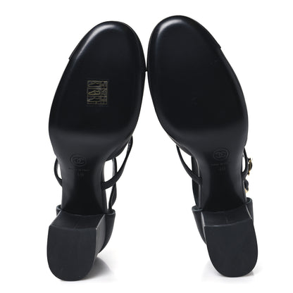 Chanel Lambskin Grosgrain Cap Toe Camellia Mary Jane Pumps 40 Black 6 of 9