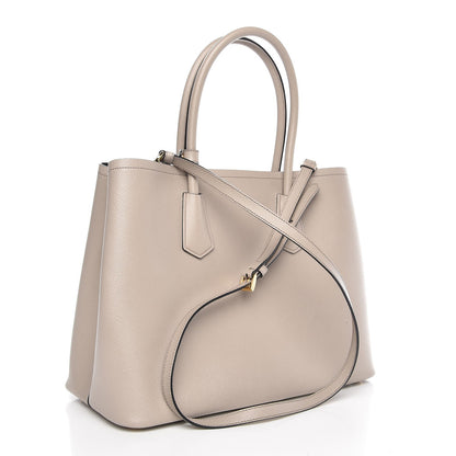 Prada Saffiano Cuir Medium Double Bag Talco Nero Black 4 of 9