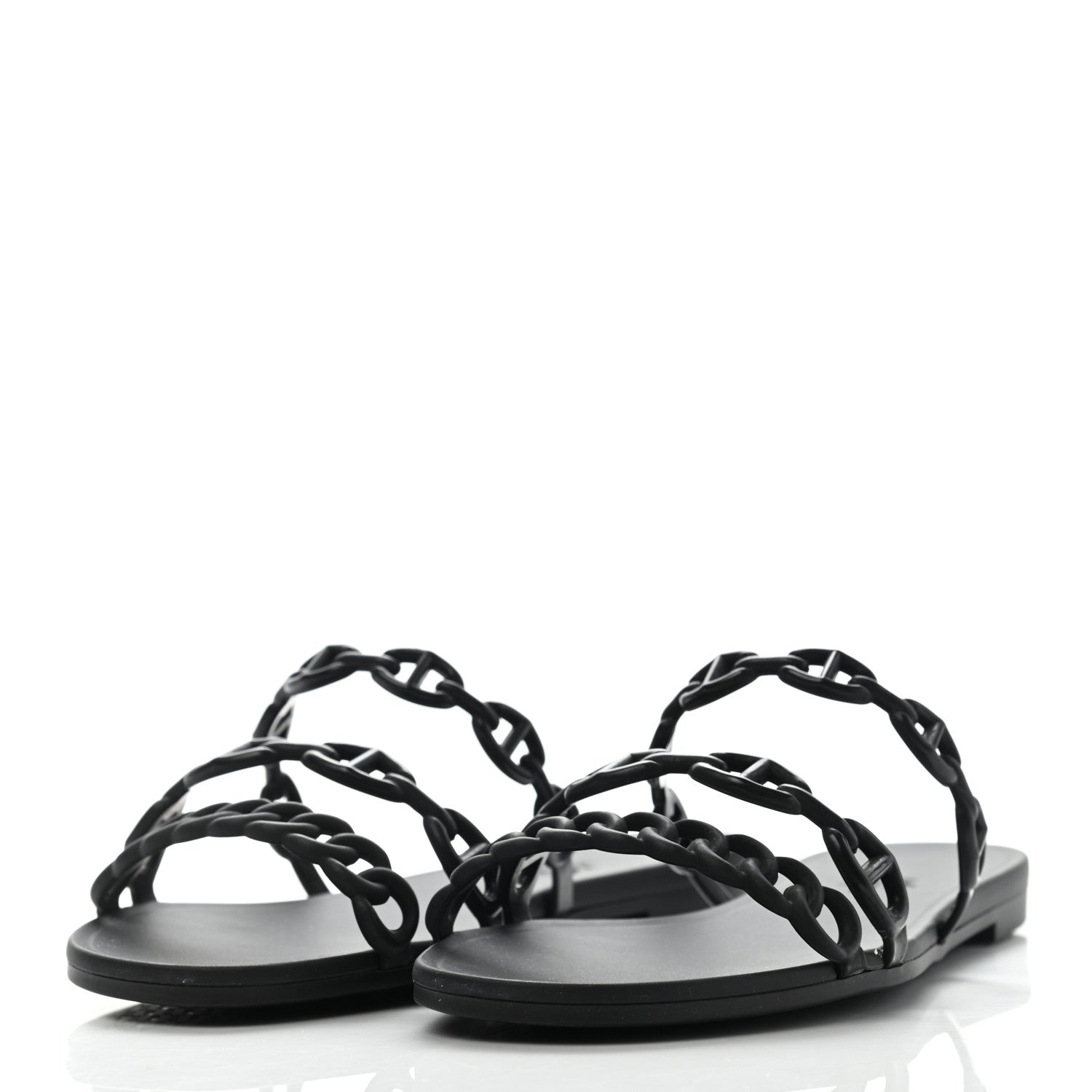 Hermes TPU Rivage Sandals 36 Black 3 of 8