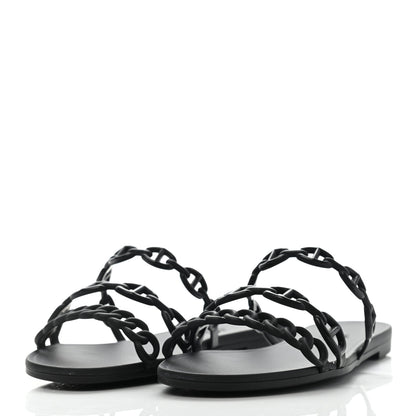 Hermes TPU Rivage Sandals 36 Black 3 of 8