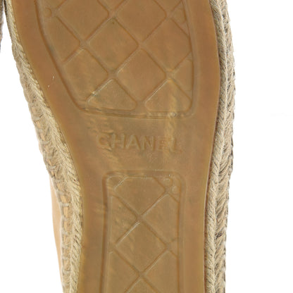Chanel Lambskin Quilted CC Espadrilles 39 Beige 7 of 13