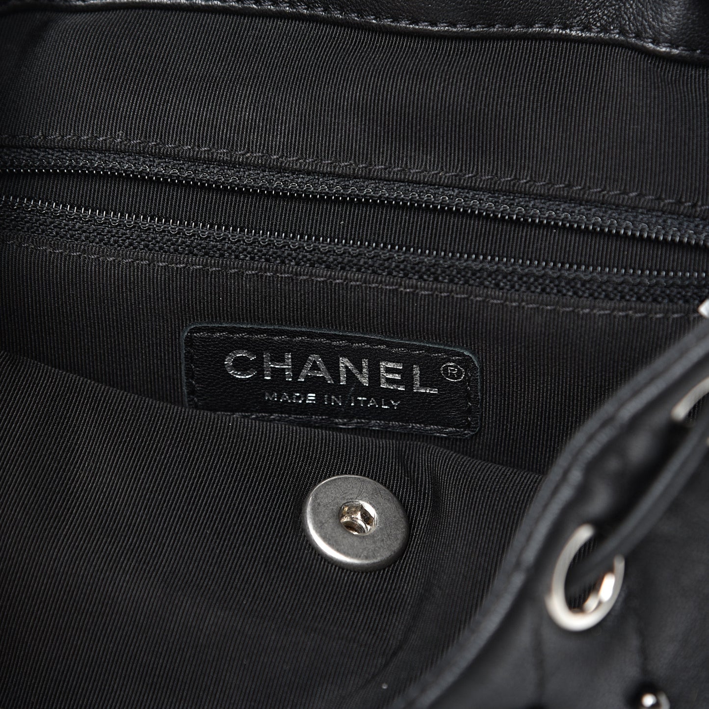 Lambskin Chevron Quilted Studded Stud Wars Backpack Black