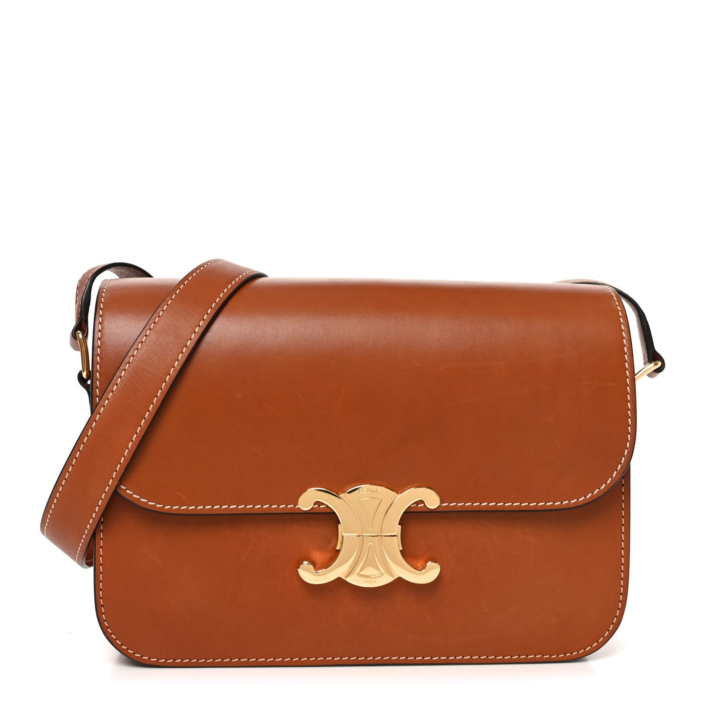 Natural Calfskin Medium Triomphe Tan