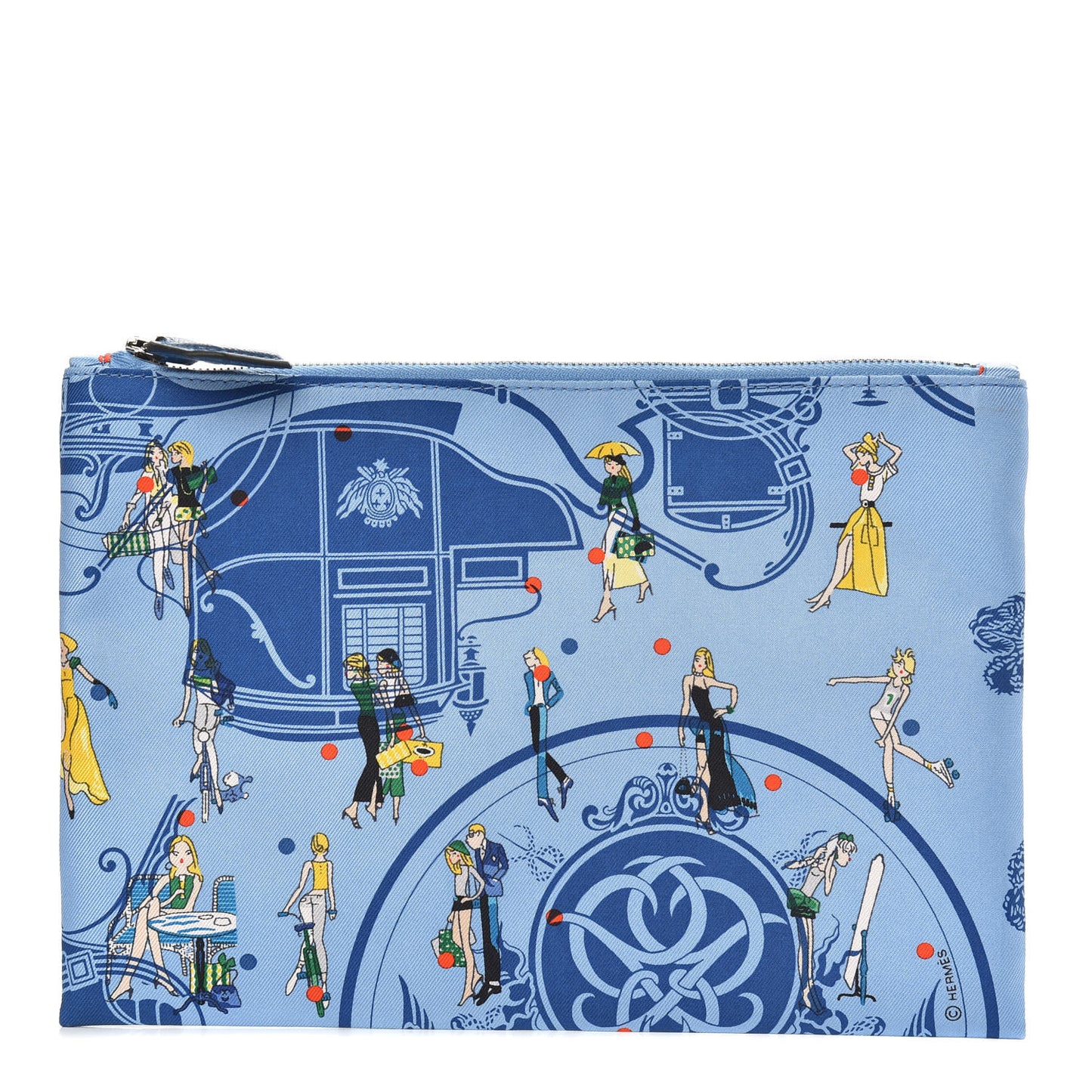 Silk Ex-Libris Les Parisiennes Silky Pocket Cosmetic Case Deep Bleu Bleuet