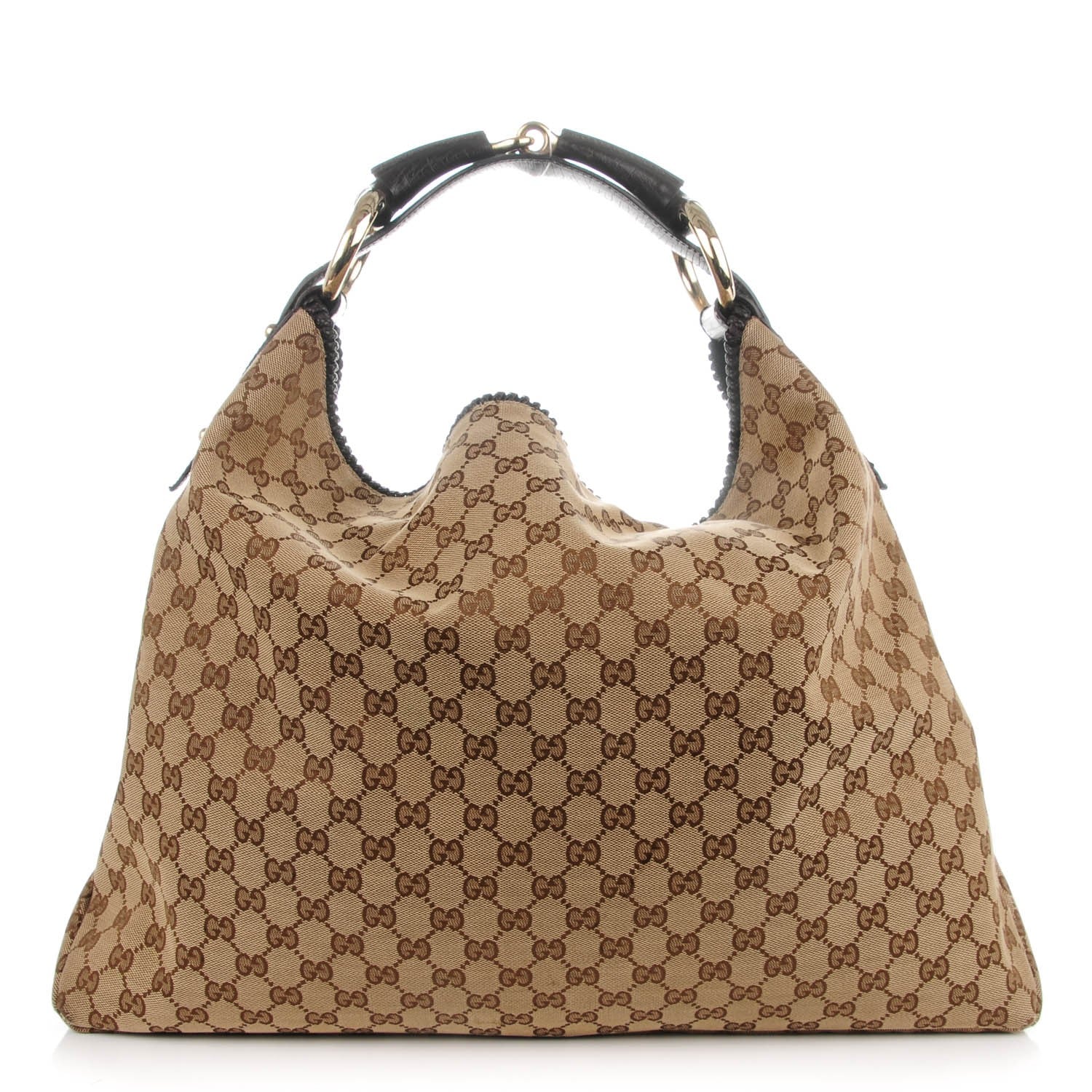Gucci Monogram Large Horsebit Chain Hobo Dark Brown 1 of 8