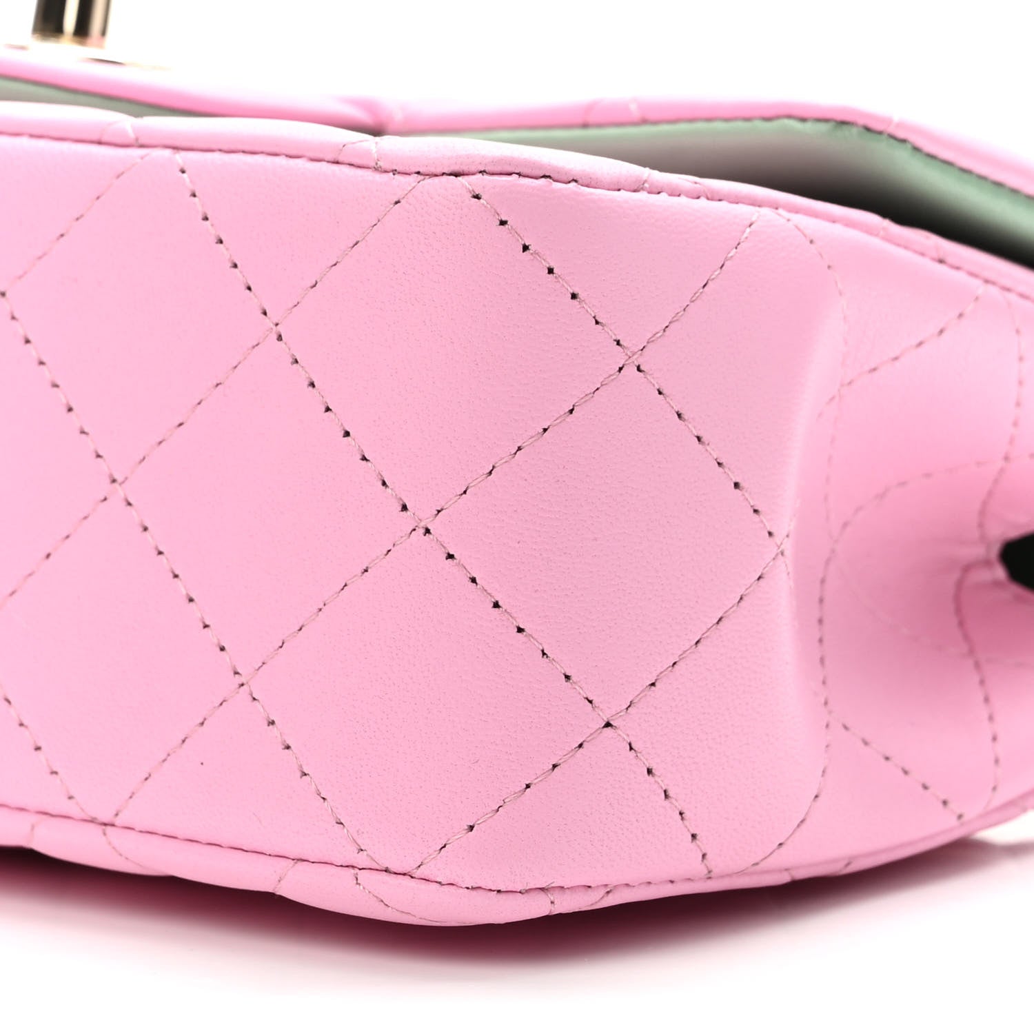 Chanel Lambskin Quilted Mini Top Handle Rectangular Flap Lilac Light Green 10 of 11