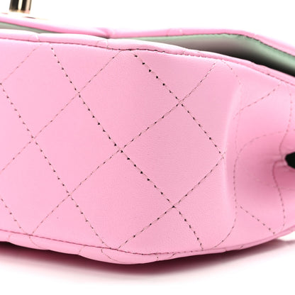 Chanel Lambskin Quilted Mini Top Handle Rectangular Flap Lilac Light Green 10 of 11