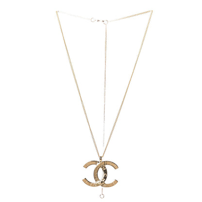 Chanel Metal CC Paris Button Necklace Gold 1 of 6
