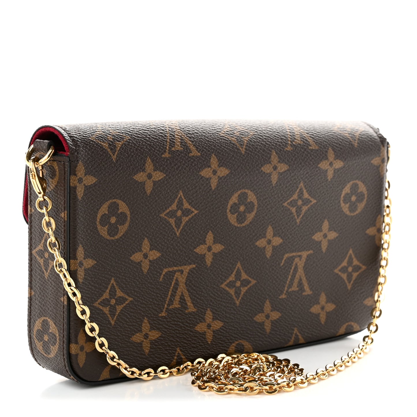 Monogram Pochette Felicie Chain Wallet Fuchsia