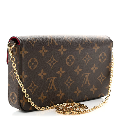Louis Vuitton Monogram Pochette Felicie Chain Wallet Fuchsia 4 of 10
