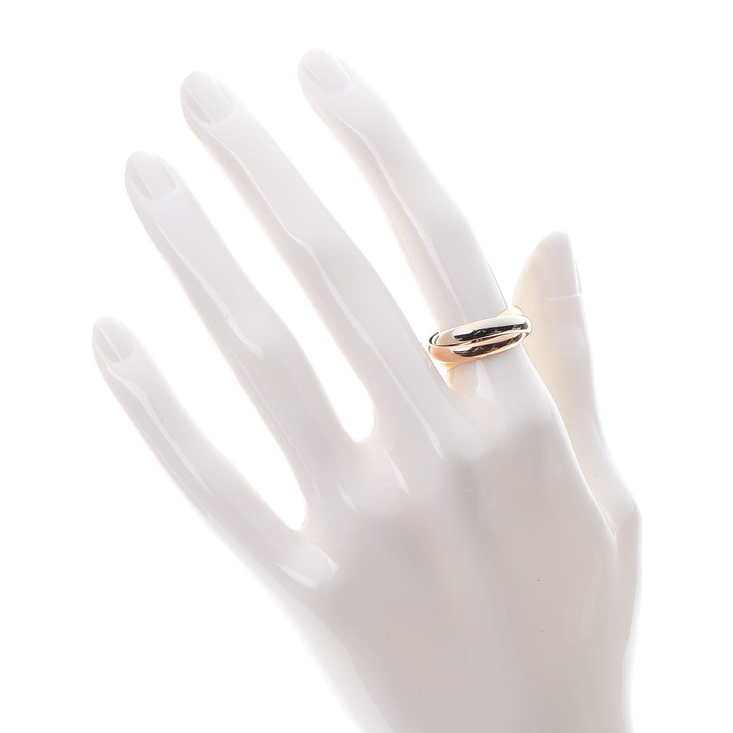 Cartier 18K Pink Yellow White Gold Small Trinity Ring 51 5.75 2 of 5