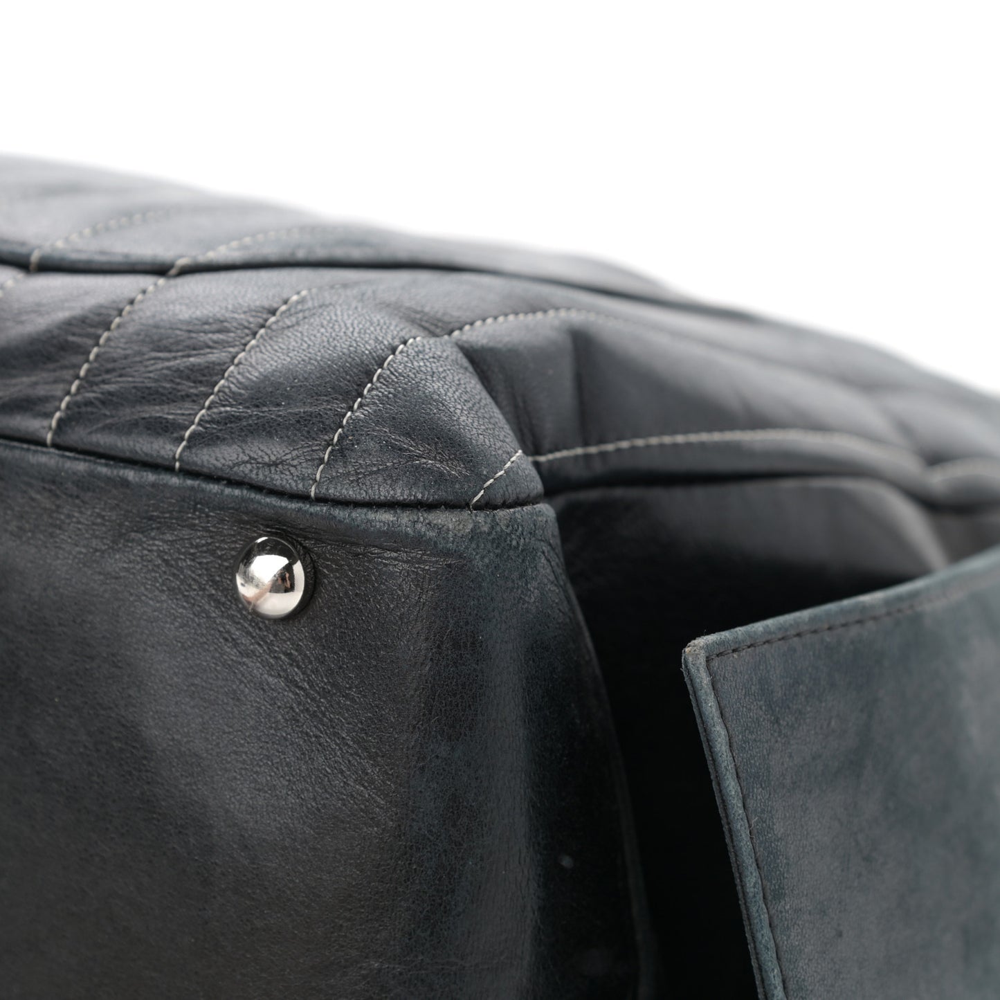 Lambskin Vertical Quilted Mademoiselle Camera Case Black