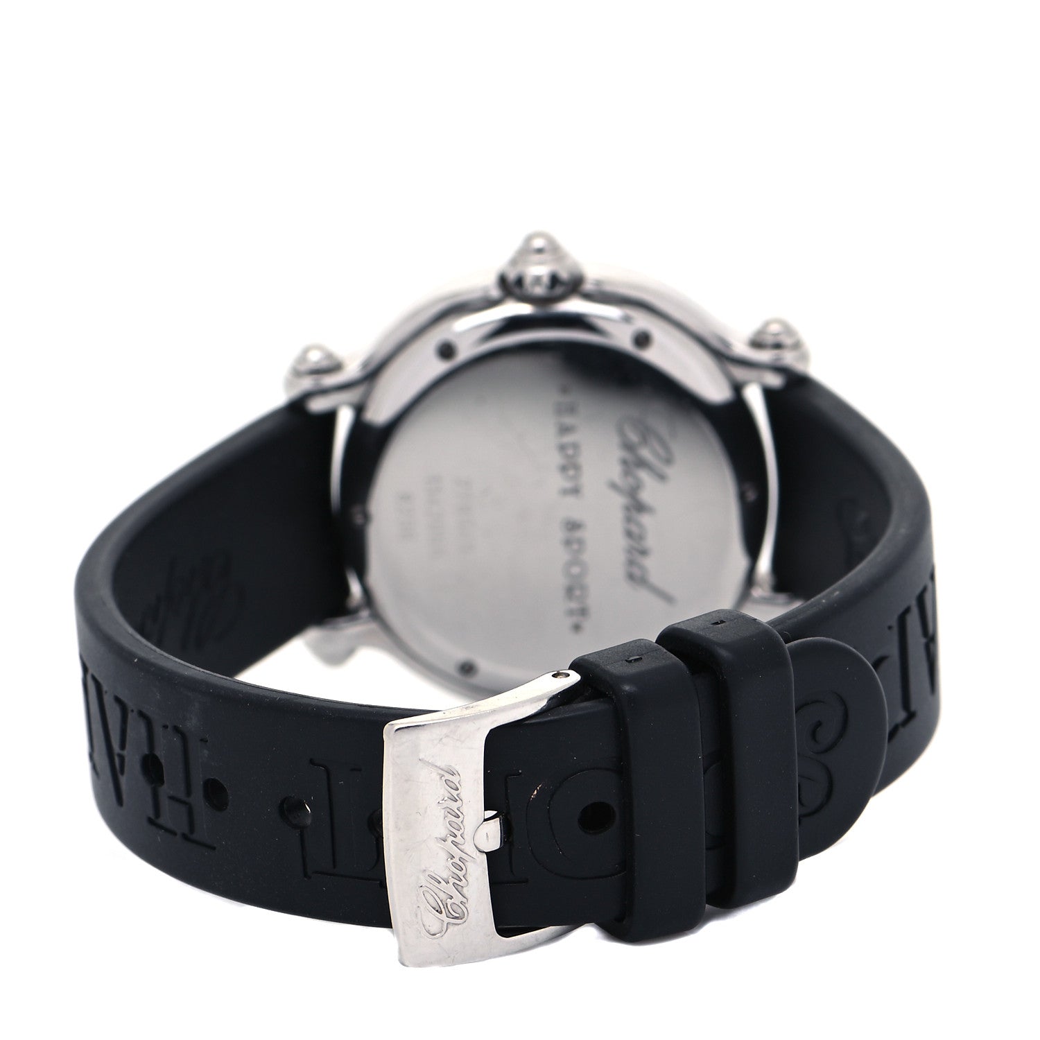 Chopard Stainless Steel Rubber 4 Floating Diamond 32mm Happy Sport Snowflake Watch Silver 288946-2001 3 of 5