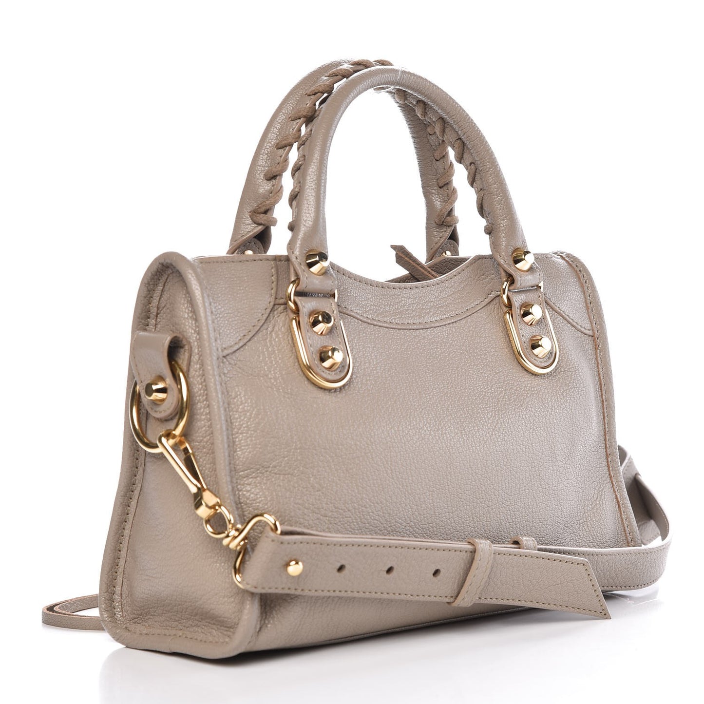 Chevre Gold Metallic Edge Hardware Mini City Beige Dune Argille