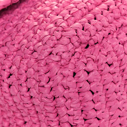 Saint Laurent Raffia Calfskin Monogram Medium Niki Chain Satchel Bright Pink 10 of 13