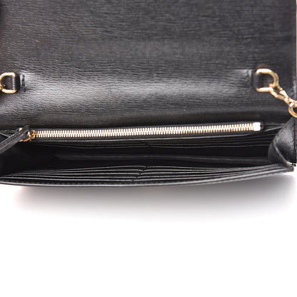 Gucci Textured Calfskin Icon Chain Wallet Black 5 of 12