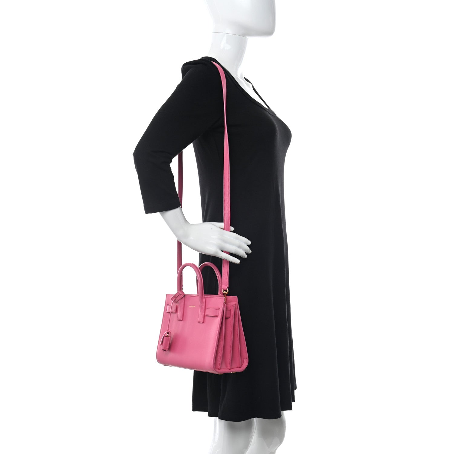 Saint Laurent Calfskin Sac De Jour Nano Lipstick Fuchsia 2 of 15