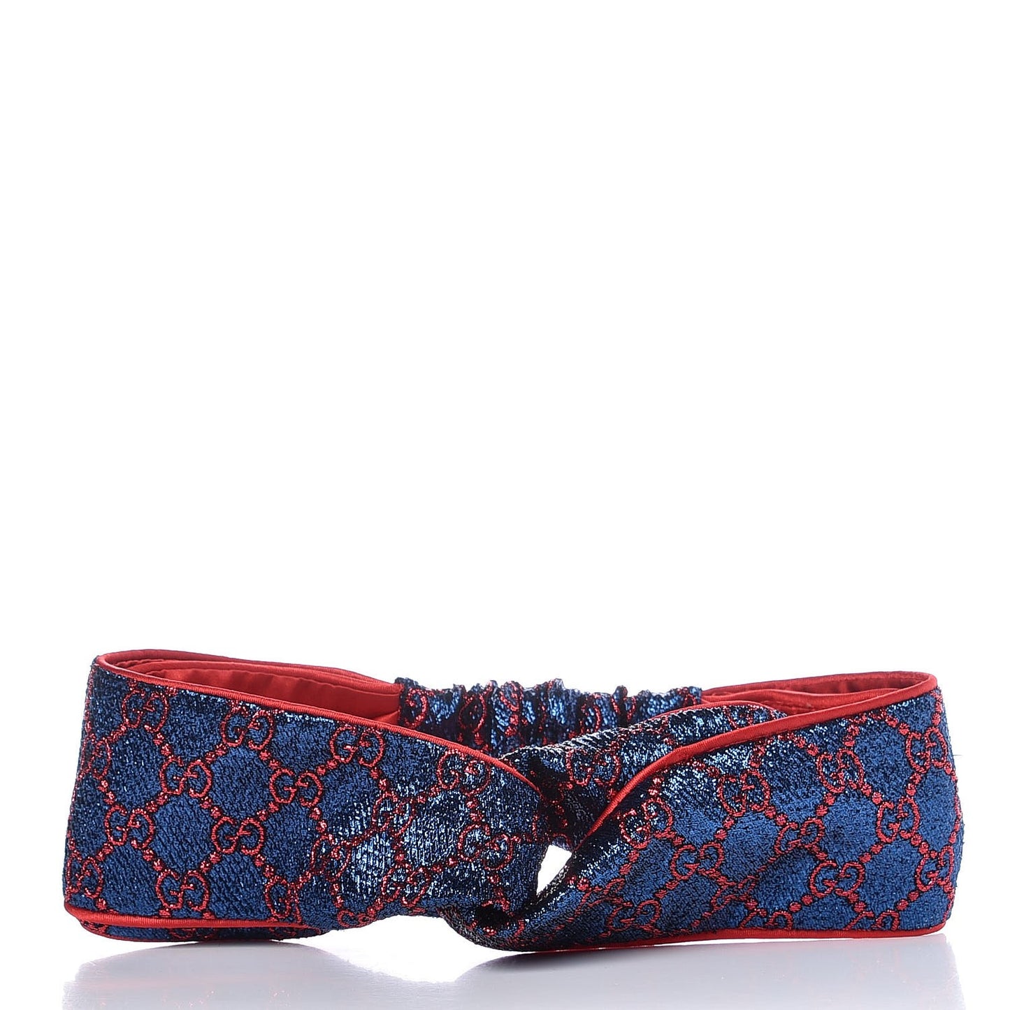Metallic Lurex Silk GG Supreme Headband Blue Red