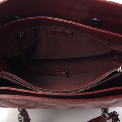 Chanel Caviar Quilted City Shopping Tote Dark Red 5 of 11