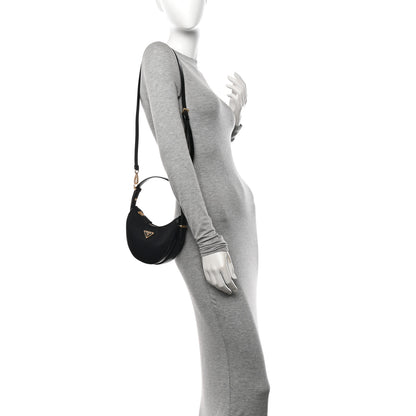 Prada Re-Nylon Spazzolato Mini Arque Shoulder Bag Black 2 of 10