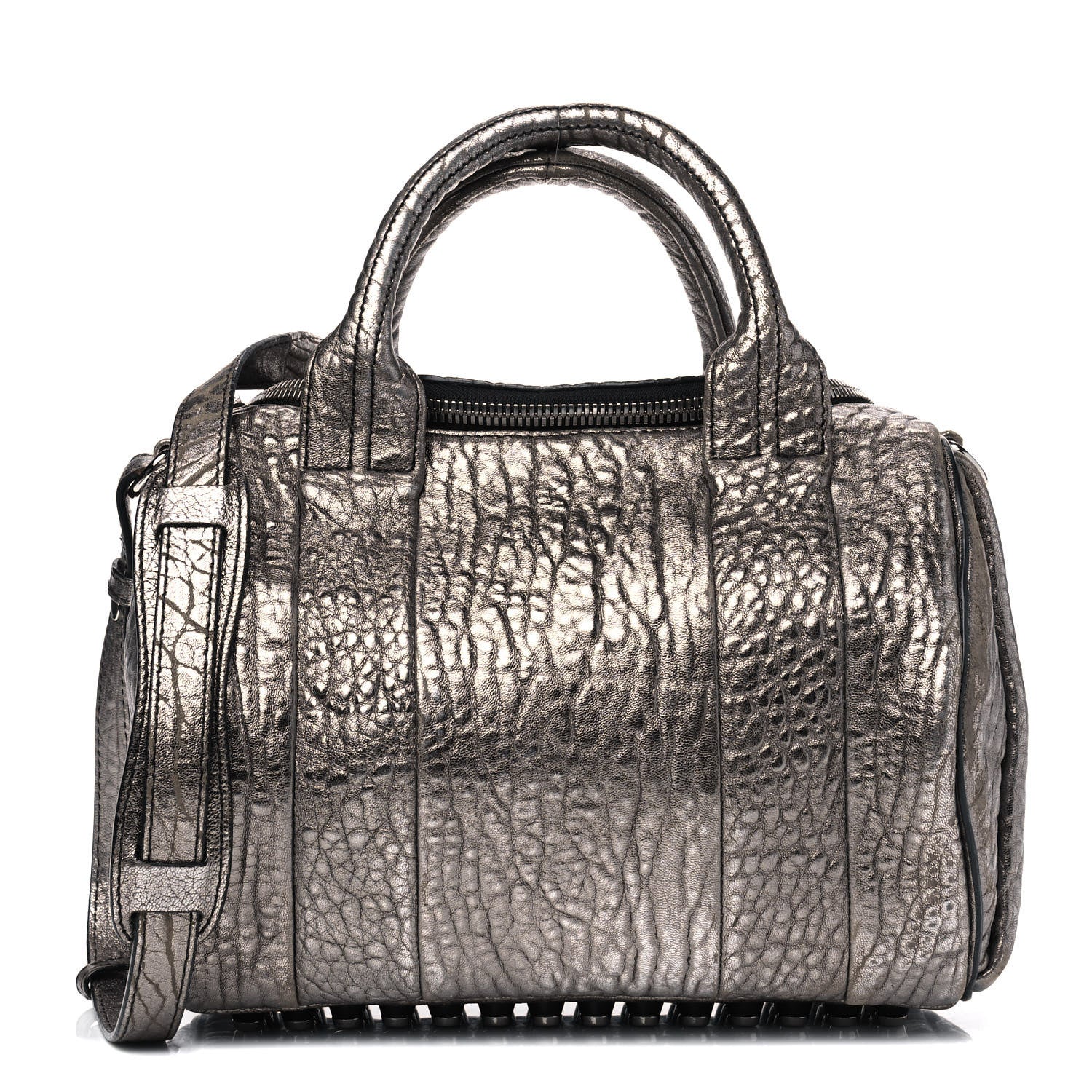 Alexander Wang Metallic Pebbled Lambskin Rockie Carbon Silver Hardware 1 of 11