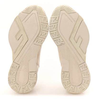 Fendi Calfskin Fabric FF Fendi Flow Low Top Sneakers 36 White 6 of 10
