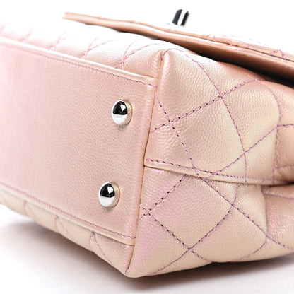 Chanel Iridescent Caviar Quilted Extra Mini Coco Handle Flap Light Pink 9 of 9