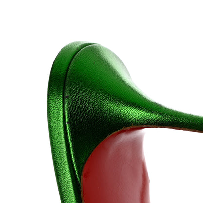 Christian Louboutin Metallic Calfskin Multitaski 70 Slide Sandals 38 Green 10 of 10