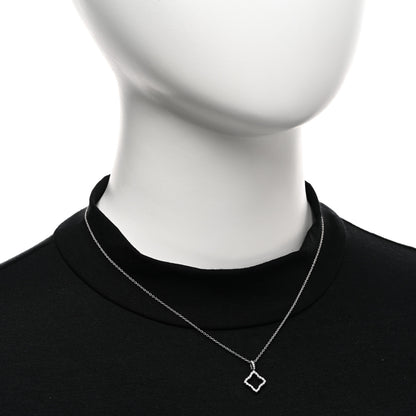 David Yurman 18K White Gold Diamond Quatrefoil Pendant Necklace 2 of 4