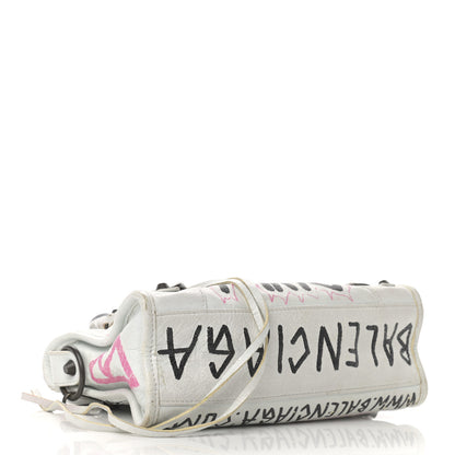 Balenciaga Agneau Graffiti All Over Classic Hardware Mini City White Multicolor 4 of 20