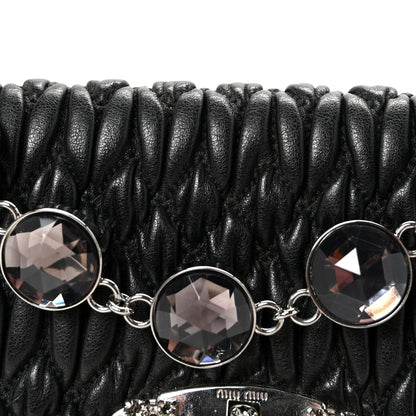 Miu Miu Nappa Matelasse Crystal Flap Clutch Black 7 of 9