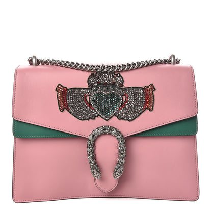 Gucci Calfskin Heart Embroidered Medium Dionysus Shoulder Bag Pink 1 of 11