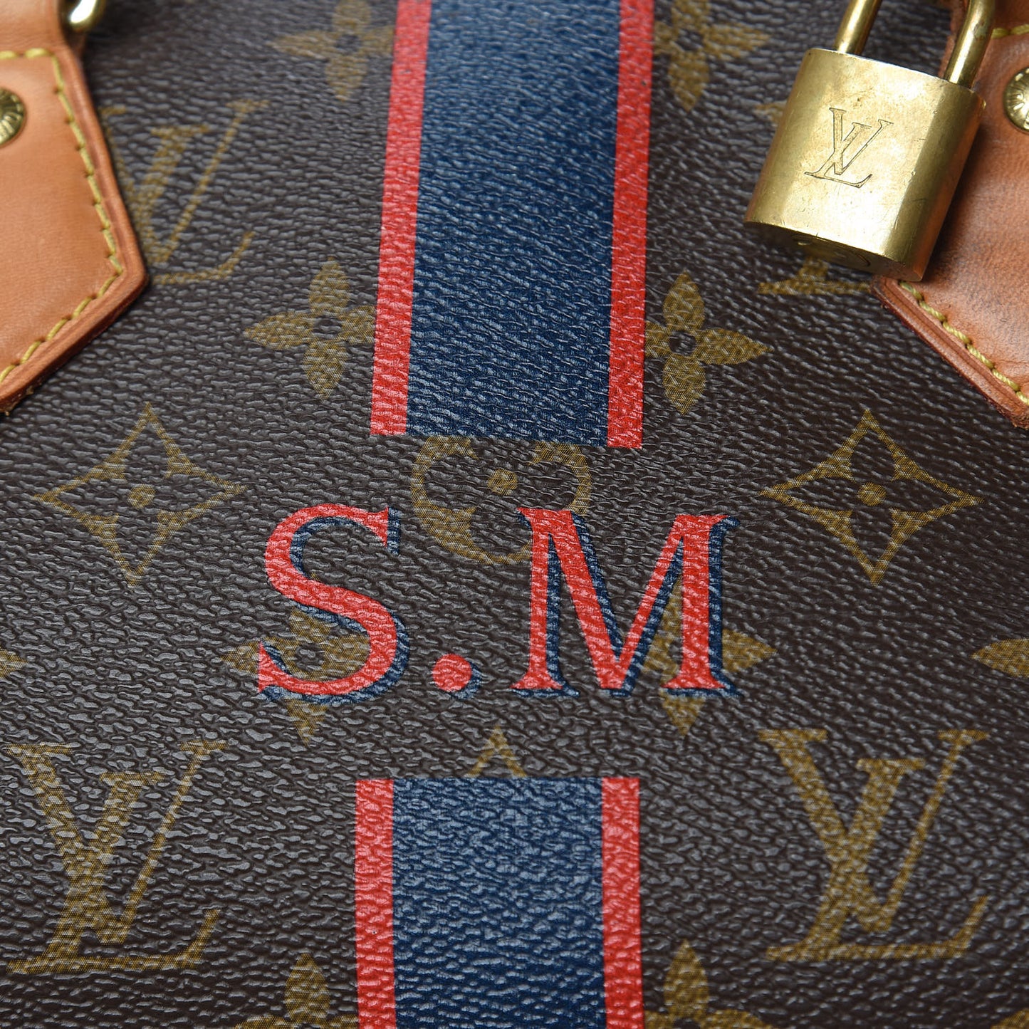 Monogram My LV Heritage Speedy Bandouliere 35 Blue Marine Rouge
