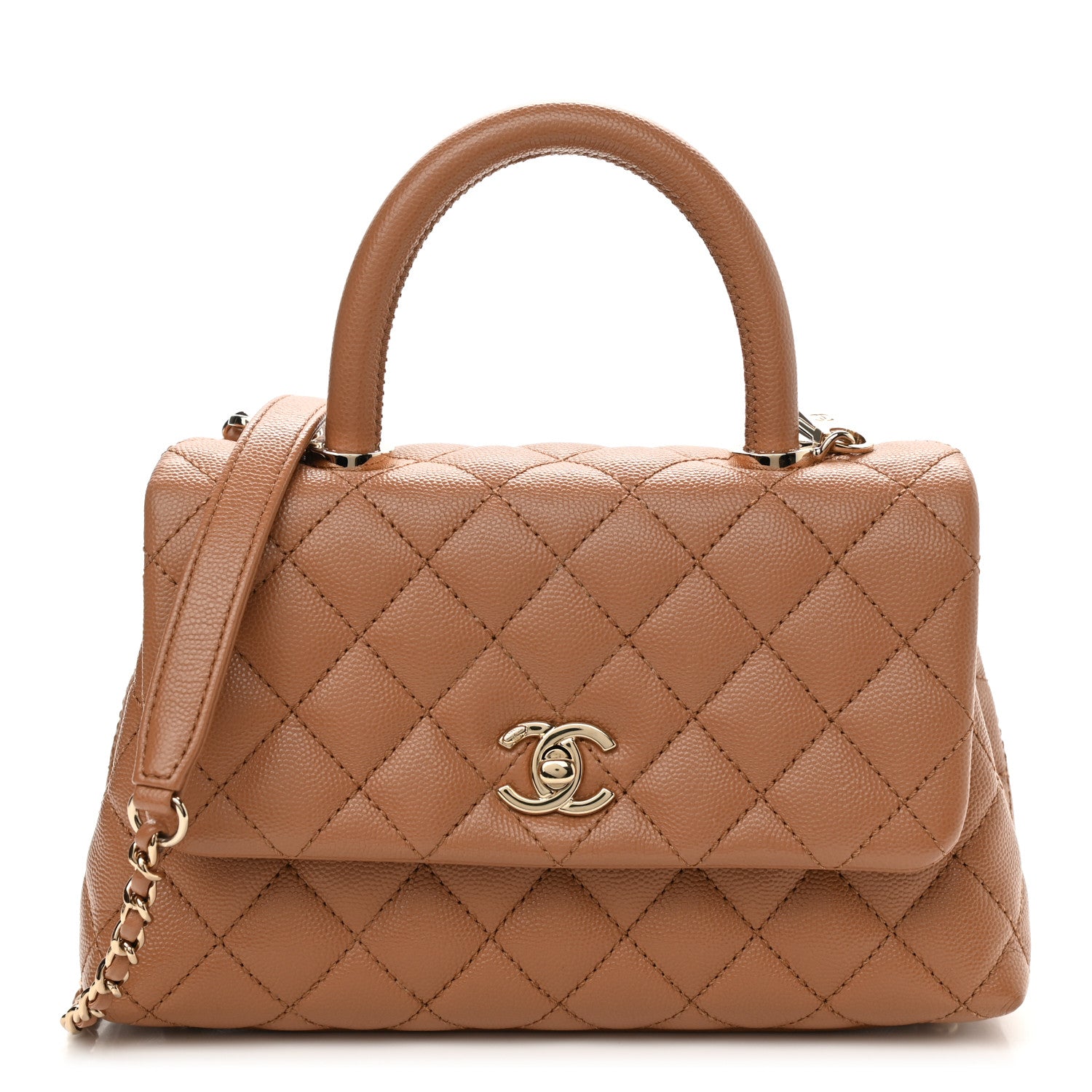 Chanel Caviar Quilted Mini Coco Handle Flap Brown 1 of 9