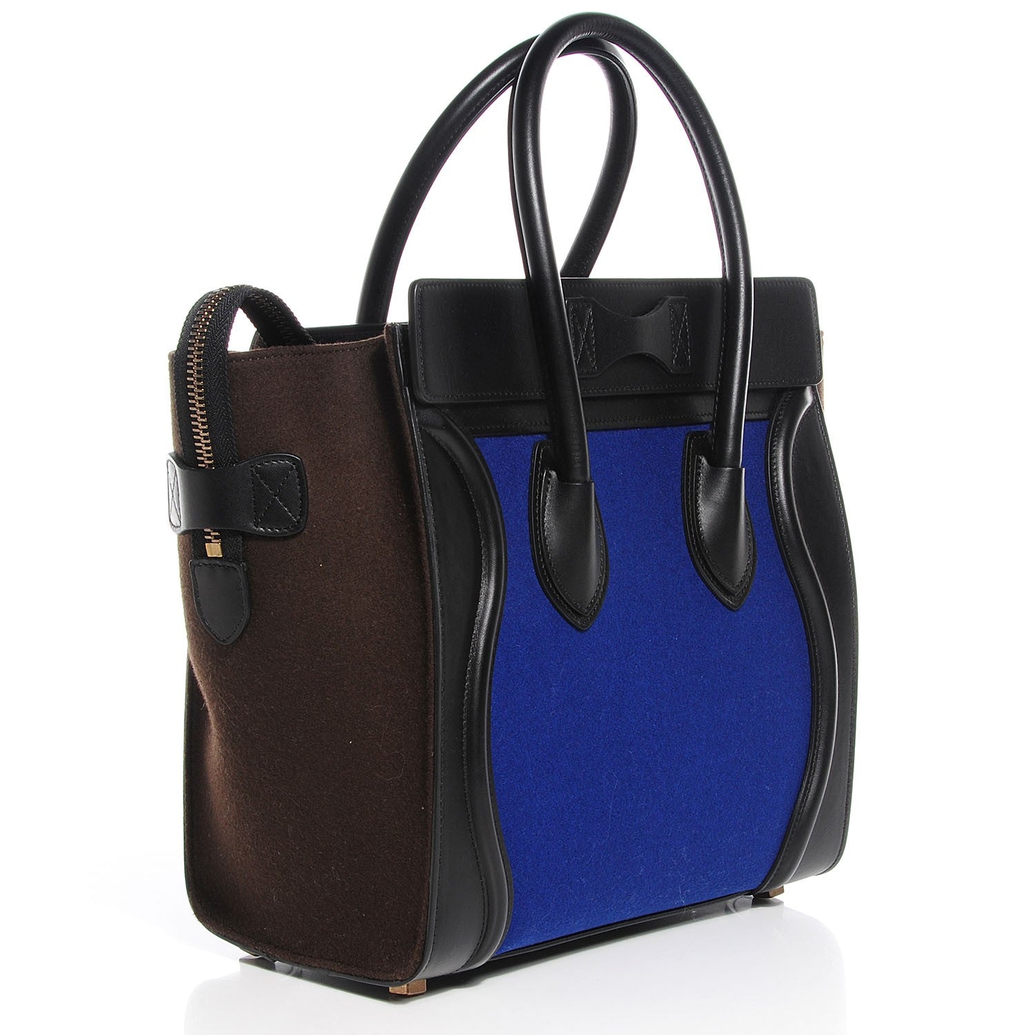 Celine Smooth Calfskin Felt Micro Tri-Color Luggage Indigo 3 of 8