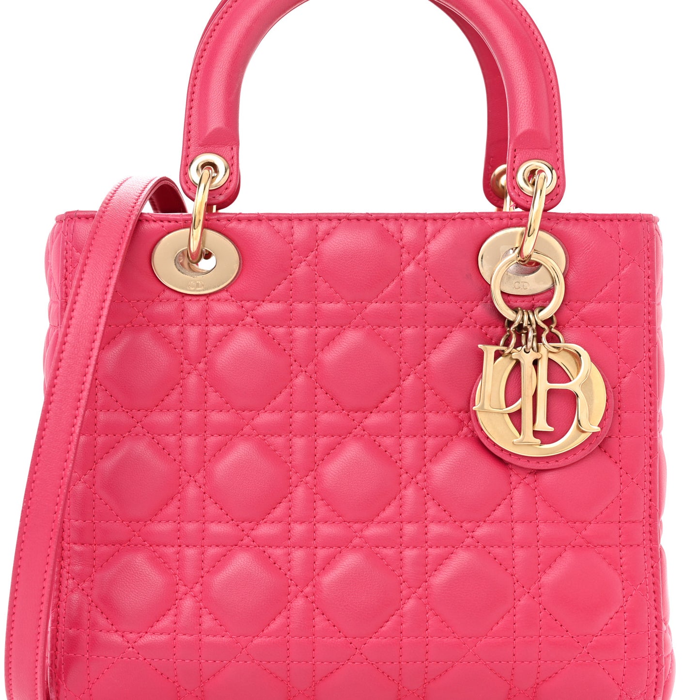 Lambskin Cannage Medium Lady Dior Pink