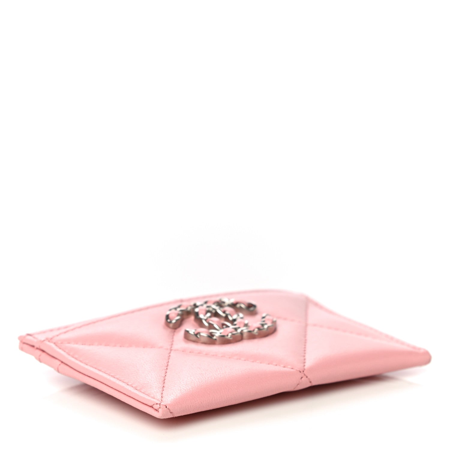 Chanel Lambskin Quilted Chanel 19 Card Holder Light Pink 4 of 12