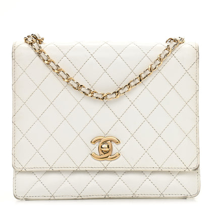 Chanel Lambskin Stitched Small Single Flap White 1 of 17