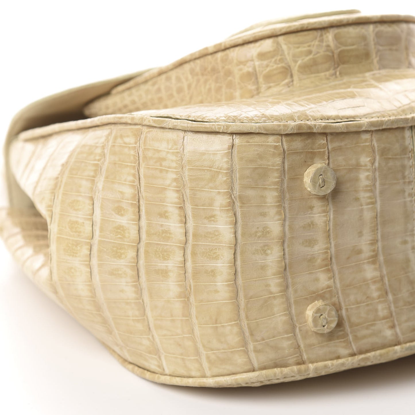 Crocodile Top Handle Bag Ivory