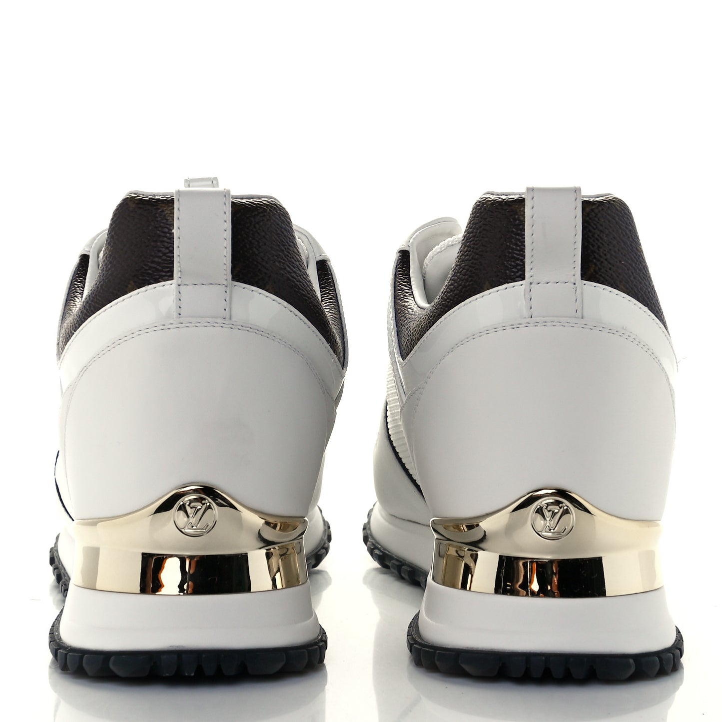 Calfskin Monogram Run Away Sneakers 39 White