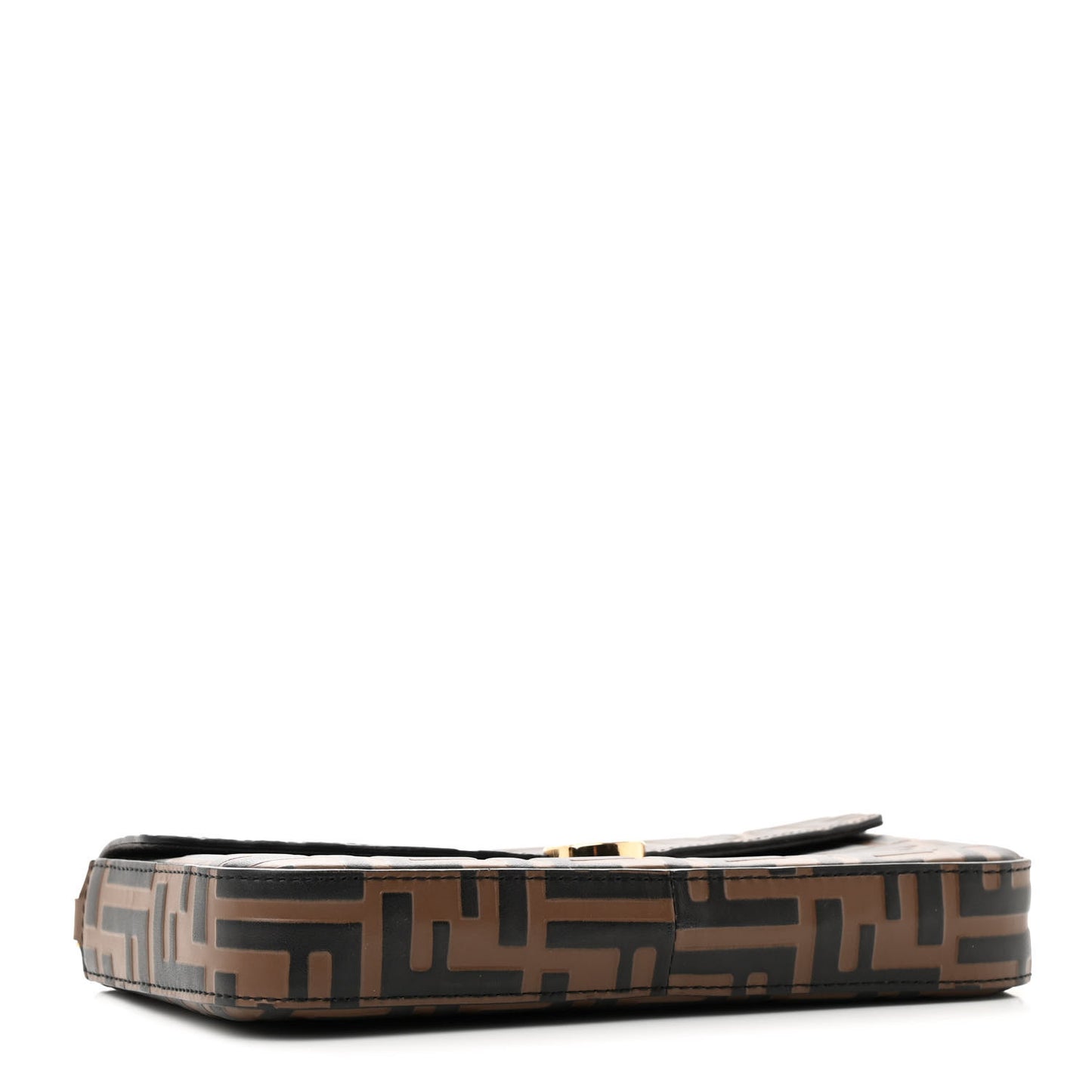 Vitello Soft F is Fendi Bi-Color FF 1974 Embossed Envelope Wallet On Chain with Pouches Maya Black