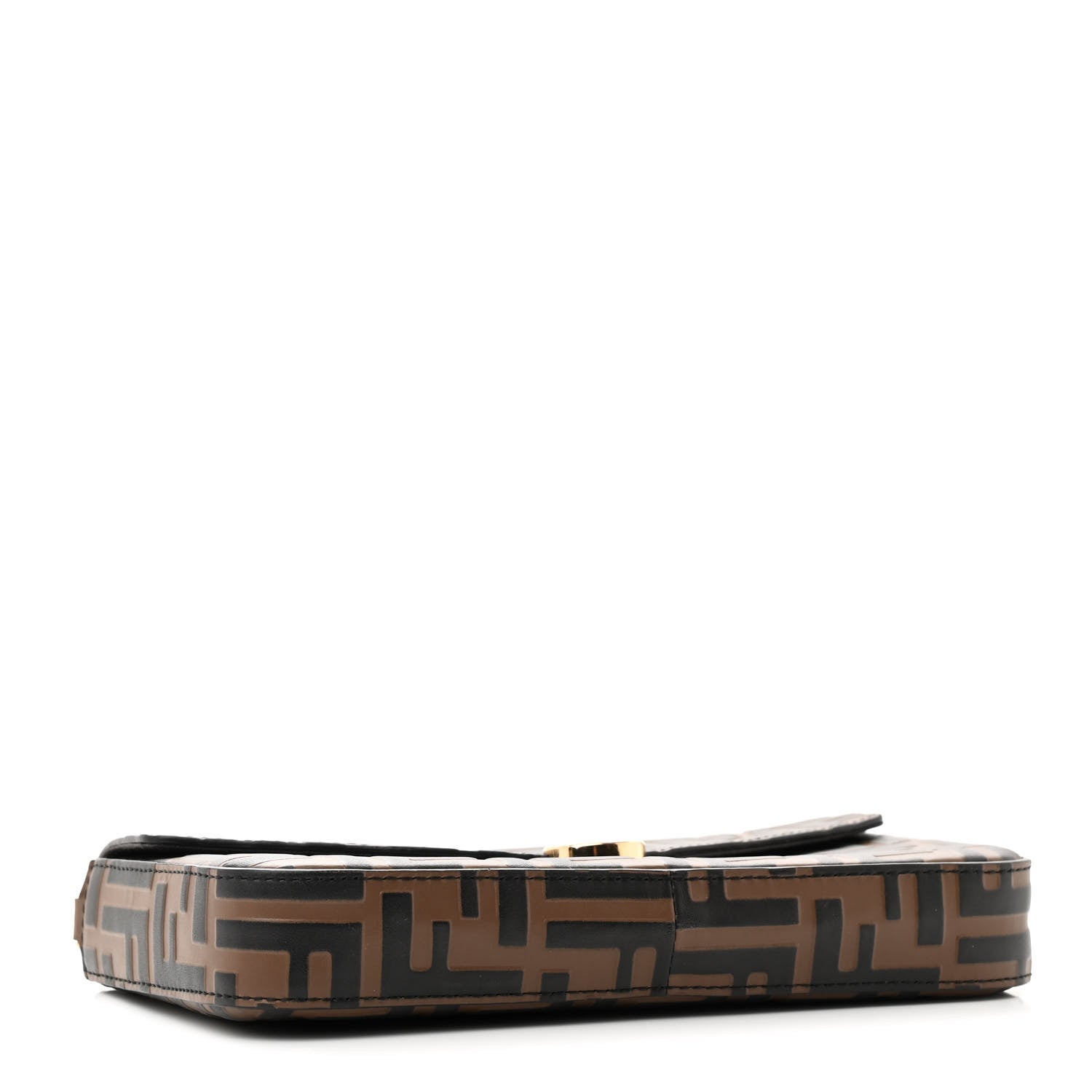 Fendi Vitello Soft F is Fendi Bi-Color FF 1974 Embossed Envelope Wallet On Chain with Pouches Maya Black 5 of 16