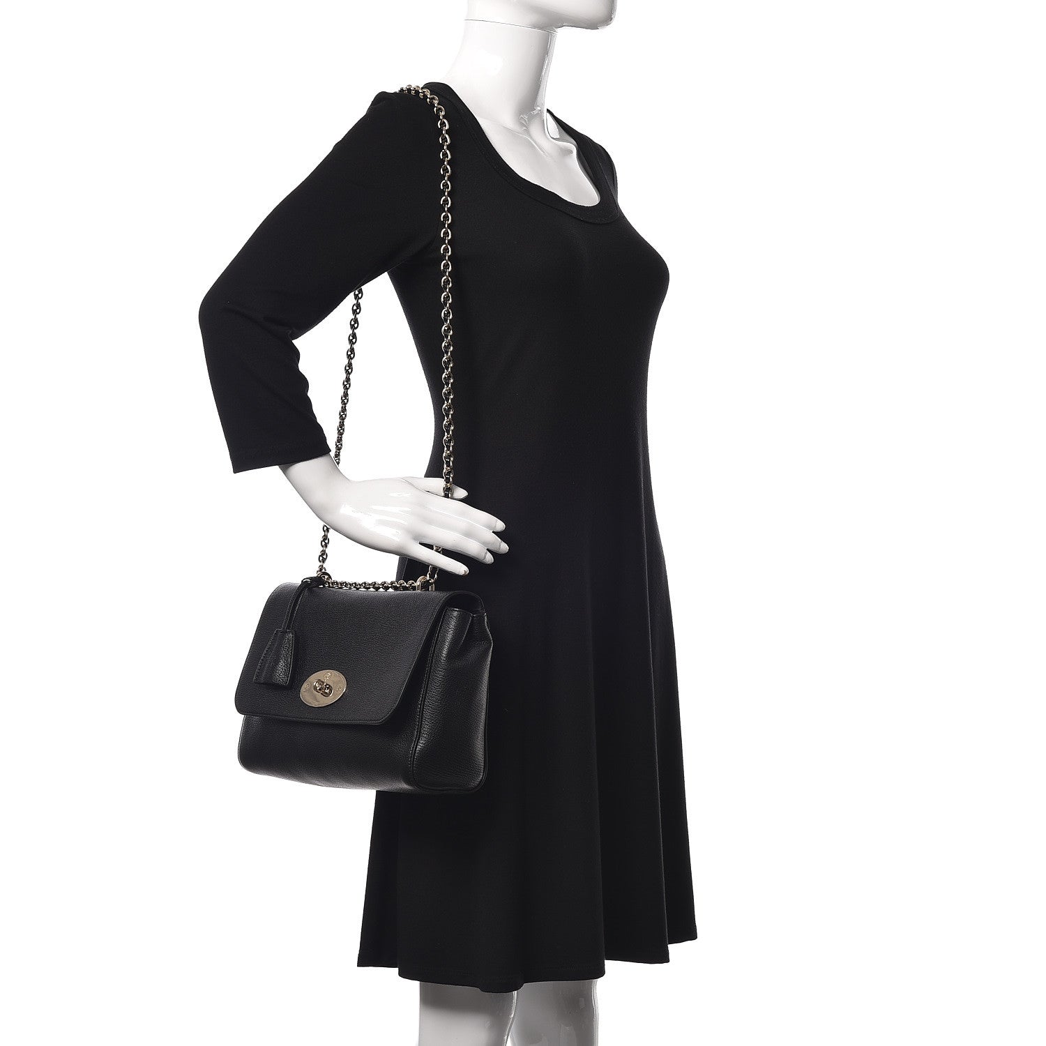 Mulberry Glossy Goatskin Small Lily Flap Black 2 of 9