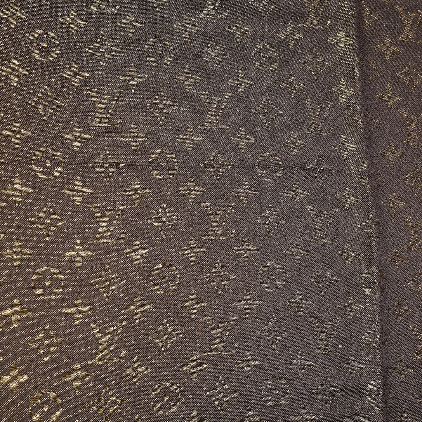 Silk Lurex Wool Monogram Shine Shawl Brown