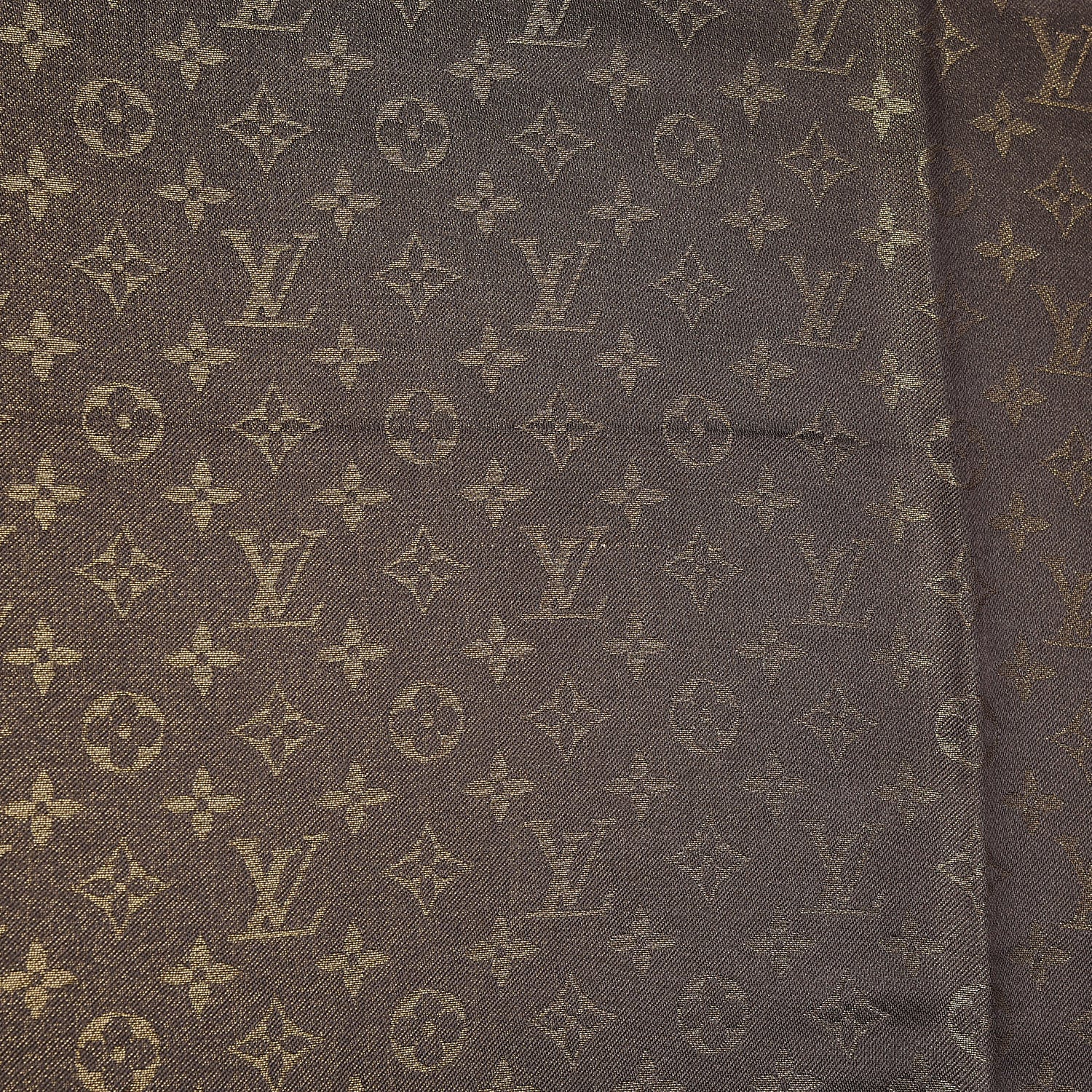 Louis Vuitton Silk Lurex Wool Monogram Shine Shawl Brown 4 of 5