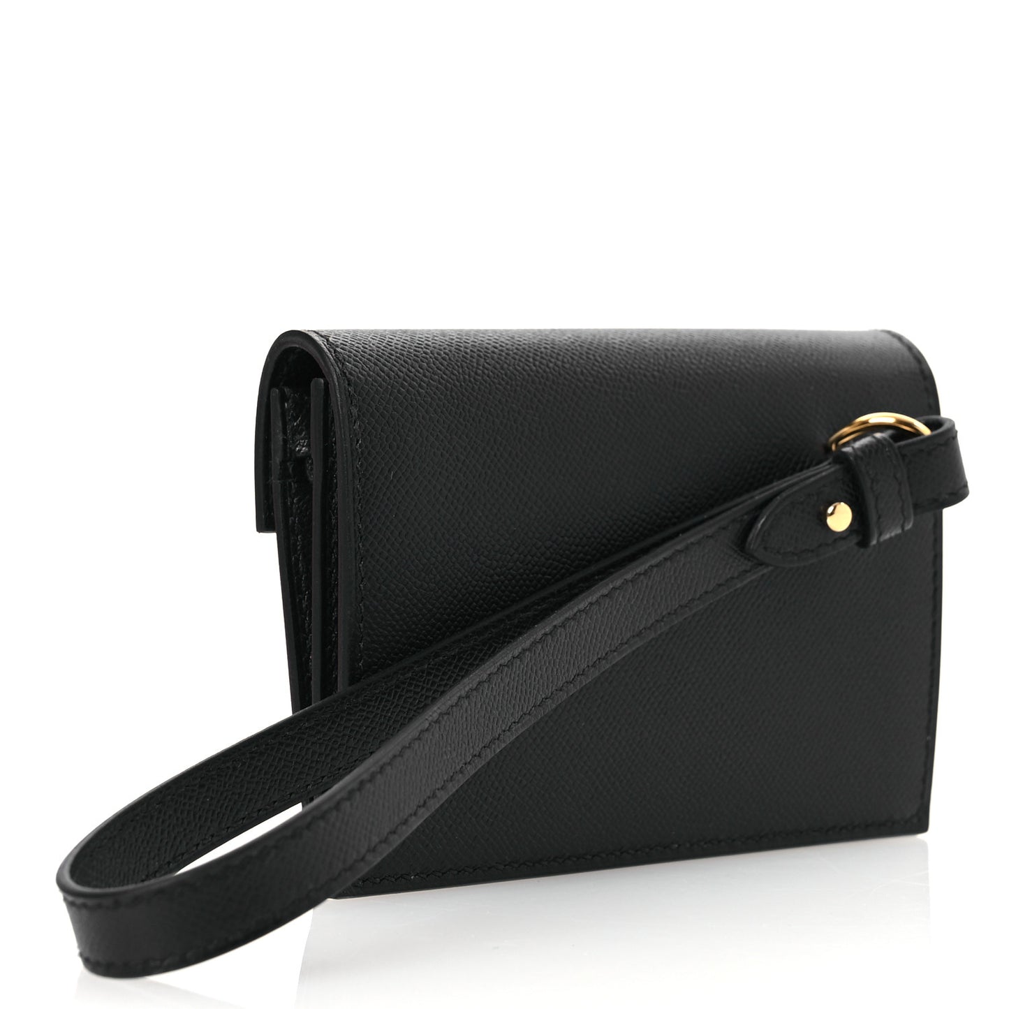 Madame Calfskin Kelly Pocket Slim Wallet Black